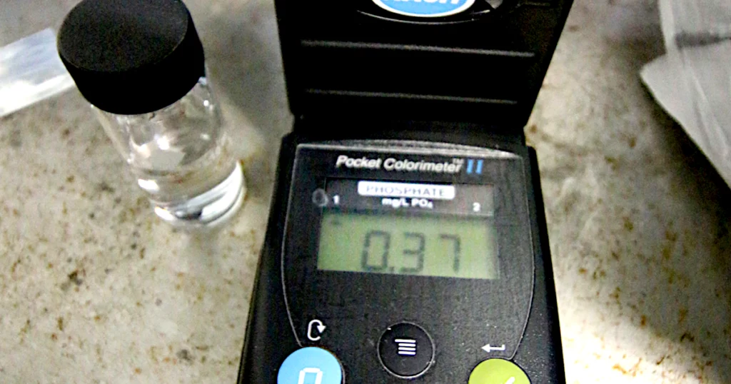 Image of a colorimeter measuring phosphate