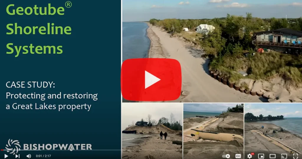 Geotube shoreline protection video at port franks