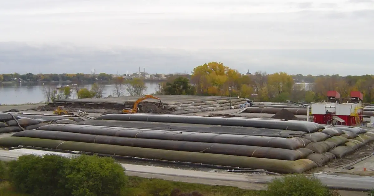 Stacked Geotube containers for dewatering