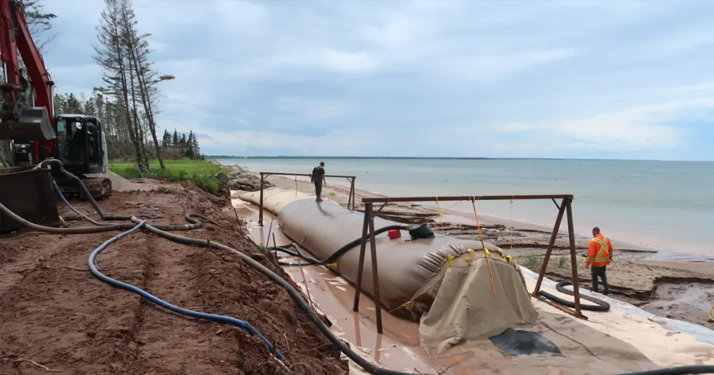 Installation of the shoreline protection system