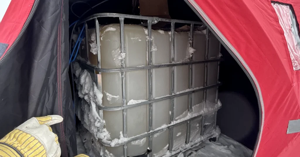 Clariphos Chemical Tote in Winter